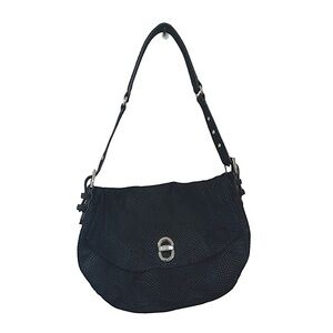 Aimee Kestenberg Rocco Lizard Embossed Shoulder Purse in Black